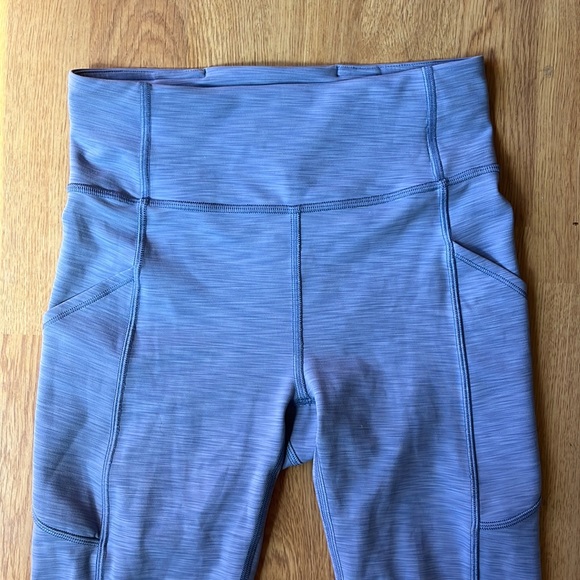 Lululemon blue heather align leggings, with pockets on side, 4P - Picture 1 of 4